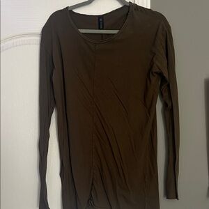 Elegant Brown Long Sleeve Top